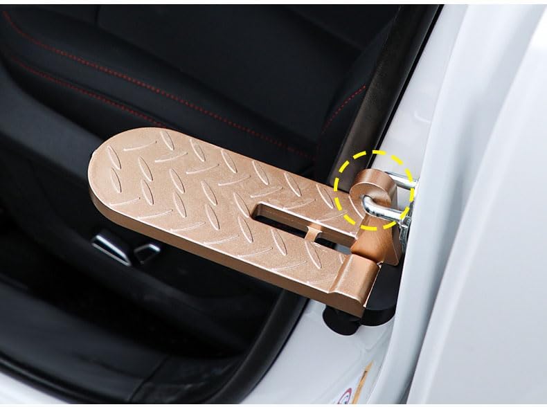 Swpato Car Door Step with Glass Breaker Safety Hammer & Roof Rack Access,Foldable Roof Rack Door Step - Fits Most Car, SUV and Truck, Max Load 400 lbs(Long) - Image 4